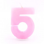 Number candle 5 Pink