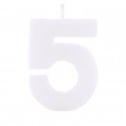 Number candle 5 White
