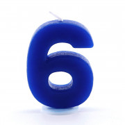 Number candle 6 Blue
