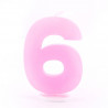 Zahlenkerze 6 Rosa für Geburtstage, Jubiläen und andere Anlässe