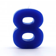 Bougie numérotée 8 bleu