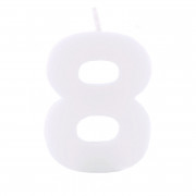 Number candle 8 White