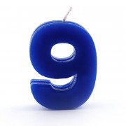Number candle 9 Blue
