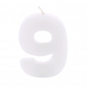 Number candle 9 White