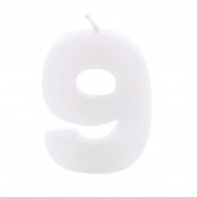 Numero Candela 9 Bianco