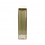 Candele extra lunghe, oro, 16 pezzi