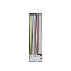 Candele extra lunghe, mix, 16 pezzi