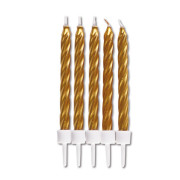 Candles gold, 10 pieces