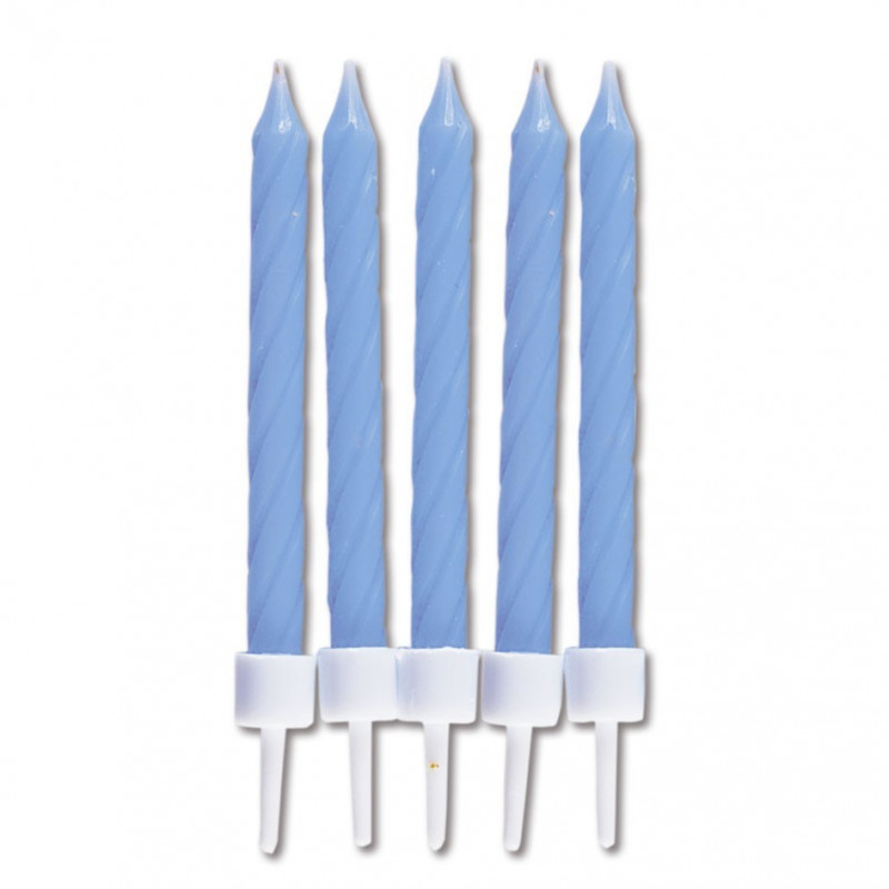 Candele blu chiaro, 10 pezzi