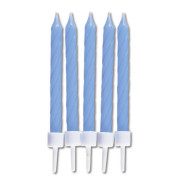 Candles light blue, 10 pieces