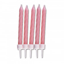 Bougies roses, 10 pièces