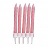 Bougies roses, 10 pièces