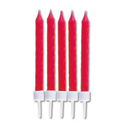Candles red, 10 pieces
