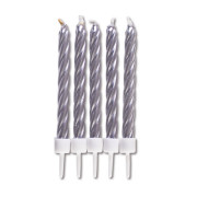 Candles silver, 10 pieces