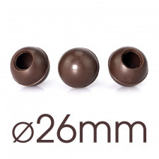 63 Hohlkugeln Dunkel Ø 26 mm für hausgemachte Truffes