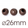 63 Hohlkugeln Dunkel Ø 26 mm für hausgemachte Truffes