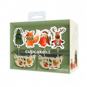 Cupcake molds set winter forest festival, 24 pieces