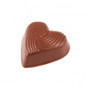 Praline mold heart with wave pattern 28 chocolates