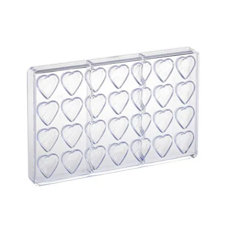 Praline mold heart with wave pattern