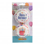 Stampi per cupcake compleanno, 50 pezzi