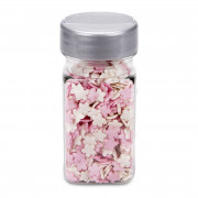 Décor à saupoudrer Fleurs roses et blanches 45 g