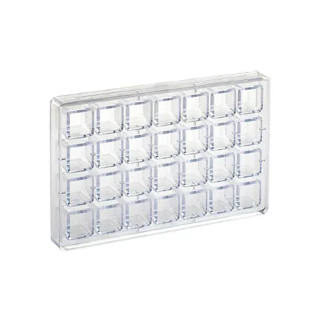 Chocolate mold dessert bowl high square, 28 pieces