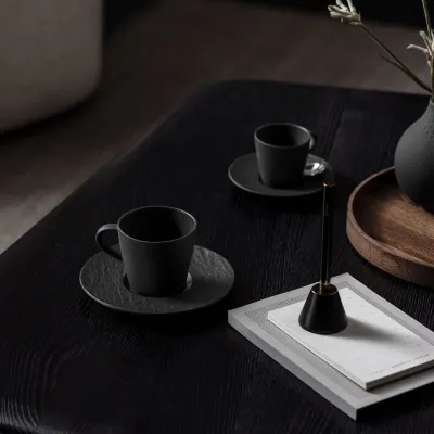 Piattino da caffè Manufacture Rock, nero di Villeroy & Boch