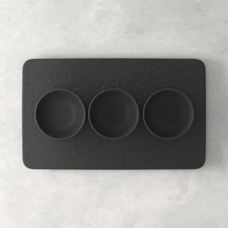 Manufacture Rock Dip Bowl Set 4 Pezzi, Nero di Villeroy & Boch
