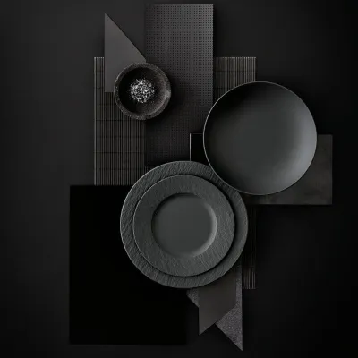 Piatto da portata Manufacture Rock 27 cm, nero di Villeroy & Boch