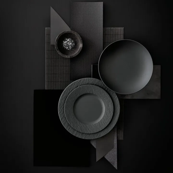 Piatto da portata Manufacture Rock 27 cm, nero di Villeroy & Boch