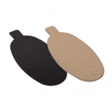 Patisserieboden Gold-Schwarz Oval