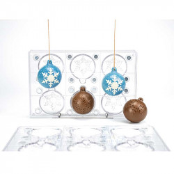 Schokoladenform Weihnachtskugel mit Schneeflocke