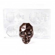Chocolate mold skull, 2 pieces
