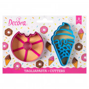 2 piece embossing & cookie cutter set donut and ice cream