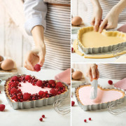 Heart tart baking dish with lifting base design