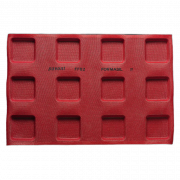 Tapis de cuisson perforé en silicone carré 12 pièces, 8.5 cm