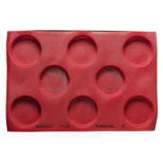 Perforated silicone baking mat round 8 pieces, Ø 12 cm