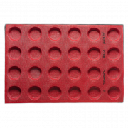 Perforated silicone baking mat round 24 pieces, Ø 6.5 cm
