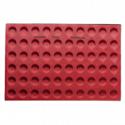 Perforated silicone baking mat round 60 pieces, Ø 4 cm