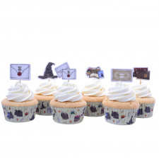 Hogwarts Cupcake Förmchen und Topper, je 24 Stück