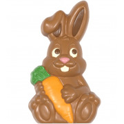 Carota a forma di coniglietto di cioccolato