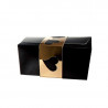 Boîte de chocolats noir et or 2 pièces pour cadeaux raffinés