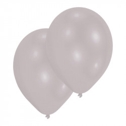 Metallic silver balloon, 10 pieces