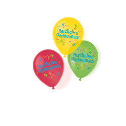 Luftballons Herzlichen Glückwunsch, 6 Stück