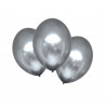 Metallic silver balloons, 6 pieces
