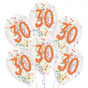 Confetti balloon 30 years, 6 pieces