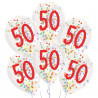 Confetti balloon 50 years, 6 pieces