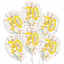 Palloncini a coriandoli 70 anni, 6 pezzi
