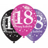 Happy Birthday Luftballons 18 Jahre, 6 Stück