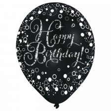 Ballons Happy Birthday Mix, 6 pièces